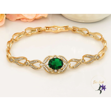  Firtos antiallergén zöld köves karkötő -18K karkötő