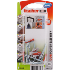 Fischer DŰBEL 5X25MM 8 DB KÖRKAMPÓVAL "DUOPOWER" FISCHER barkácsolás, csiszolás, rögzítés