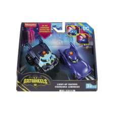 FISHER PRICE BATWHEELS KÉSZLET 2 AUTÓ VILÁGÍTÁSSAL 1:55 MÉRETARÁNYBAN autópálya és játékautó