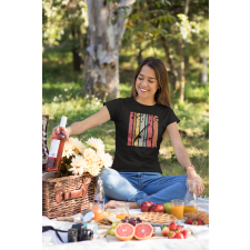  Fishing color női fekete póló egyedi ajándék