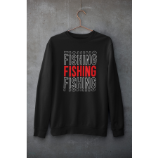  FISHING unisex kapucnis fekete pulóver egyedi ajándék