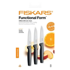 FISKARS Késkészlet, általános, 11 cm,  FISKARS "Functional Form" fekete konyhai eszköz