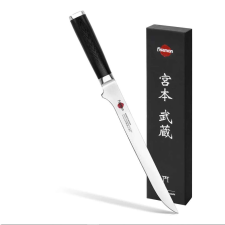 Fissman -Kensei Musashi szeletelő kés, damaszkuszi acél 67 rétegű, 20 cm, ezüst/fekete kés és bárd