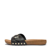 FitFlop Papucsok IQUSHION ADJUSTABLE BUCKLE LEATHER SLIDES Barna 38 női papucs