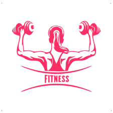  Fitness feliratos, női súlyzós autó matrica, pink matrica