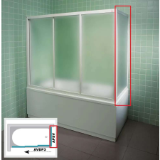  Fix oldalfal APSV-75 fehér + Grape kád, zuhanykabin