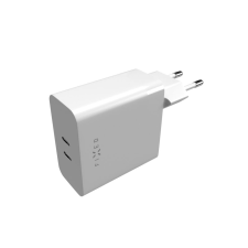 Fixed 2x USB-C Hálózati töltő - Fehér (65W) mobiltelefon kellék