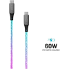 Fixed LED Cable USB-C/USB-C világító hatással és PD támogatással 1,2 méter 60W fonott szivárvány (FIXDLED-CC-RA)