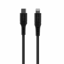 Fixed Liquid Silicone Cable USB-C/Lightning, 1,2m, black kábel és adapter