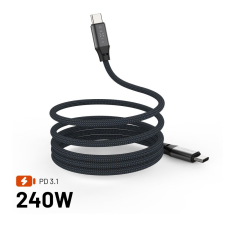 Fixed Mágneses fonott kábel, USB-C/USB-C 2m, szürke FIXDBM-CC2-GR kábel és adapter