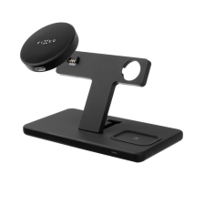 Fixed MagPowerstation vezetéknélküli töltő MagSafe támogatással, Apple iPhone/Watch/Airpods, fekete okosóra kellék