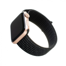 Fixed Nylon Strap Apple Watch 42/44/45mm, reflective Fekete okosóra kellék