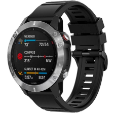 Fixed Silicone Strap a Garmin QuickFit 22 mm készülékhez fekete okosóra kellék