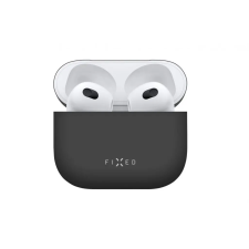  FIXED Silky szilikon tartótok az Apple Airpods 3-hoz, fekete fülhallgató, fejhallgató tok