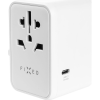 Fixed travel adapter for EU, UK and USA/AUS, with 3xUSB-C and 2xUSB output, GaN, PD 65W, white (FIXCT65-3C2A-WH)
