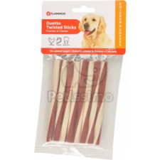 Flamingo Flamingo Duetto Twisted Sticks - csirkés és sajtos csavart rudak 85 g jutalomfalat kutyáknak
