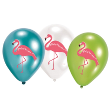 Flamingo , Flamingó léggömb, lufi 6 db-os party kellék