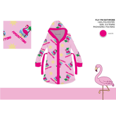  Flamingó mikroszálas kapucnis köntös gyerekeknek