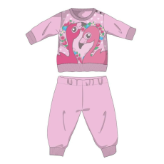  Flamingó téli pamut baba pizsama - interlock pizsama - világosrózsaszín - 92