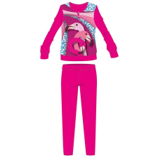  Flamingó téli pamut gyerek pizsama - interlock pizsama - virág mintával - pink - 116 gyerek hálóing, pizsama