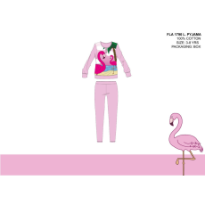  Flamingó vékony pamut gyerek pizsama - jersey pizsama - világosrózsaszín - 104