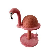  flamingós macskakaparó – rózsaszín, játékgolyóval és stabil talppal játék macskáknak