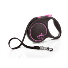 Flexi Black Design "L" (pink) - szalagos automata póráz (5m) nyakörv, póráz, hám kutyáknak