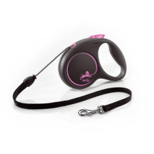 Flexi Black Design "M" (pink) - zsinóros automata póráz (5m) nyakörv, póráz, hám kutyáknak