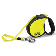 Flexi neon szalagos automata póráz S 5m 15kg-ig sárga nyakörv, póráz, hám kutyáknak