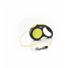 Flexi neon zsinóros automata póráz XS 3m 8kg-ig sárga nyakörv, póráz, hám kutyáknak