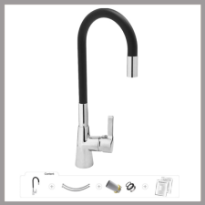 Flexibilis konyhai csaptelep - fekete TO-75705 csaptelep