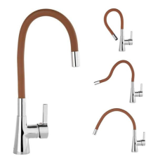 Flexibilis mosogatócsaptelep — barna/króm, karhossz 50 cm TO-75712 csaptelep