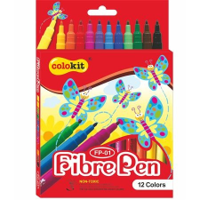 FLEXOFFICE Filctoll készlet, FLEXOFFICE "Colokit" 12 különböző készlet filctoll, marker