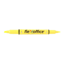 FLEXOFFICE Szövegkiemelő, 1,0/4,0 mm, kétvégű, FLEXOFFICE &quot;HL01&quot;, sárga filctoll, marker