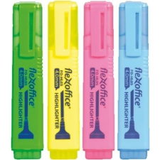 FLEXOFFICE Szövegkiemelő, 1-4 mm, FLEXOFFICE "HL05", 4 különböző szín filctoll, marker