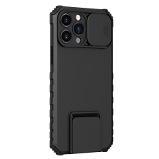 Flippy Defender iPhone 13 Stand telefontok, Flippy, Fekete, Ütésálló, Csúszó kamera védelem tok és táska