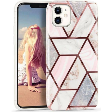 Flippy Husa spate compatibila cu Samsung Galaxy A71, Marble, roz/gri, silicon tok és táska