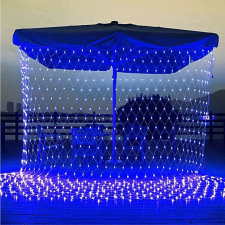 Flippy Karácsonyi fényfüzér, Háló típus, 15 m x 1,5 m, 1200 LED, Kék, 8 fényjáték, Transzformátor, Összeköthető, 5 m-es hosszabbítóval, Átlátszó vezeték, Flippy karácsonyfa izzósor