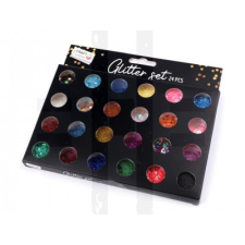  Flitter és csillámpor szett - 24 db/szett dekorációs kellék