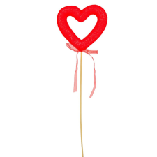  Flokkolt pálcás szív 41cm dekorációs kellék