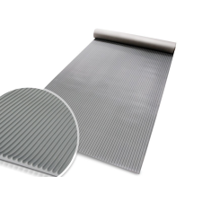 Floor SBR Bordás gumiszőnyeg szürke 3 mm vastagság 1000 és 1200 mm széles tekercs finom csíkozás méterenként rendelhető barkácsolás, csiszolás, rögzítés