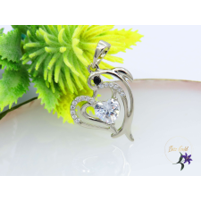  Florans delfines medál fehér kövel -rodium medál