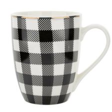 FLORINA winter glam grid porcelán bögre, 340 ml bögrék, csészék