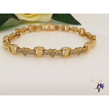  Florinda antiallergén szíves különleges mintájú karkötő apró cirkónia kövekkel 18K karkötő