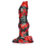  Florix – prémium fekete-piros dildó 20 x 7 cm