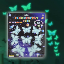  Fluoreszkáló 3D dekor matrica - pillangós gyerekszoba dekoráció