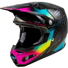 Fly RACING Formula Smart Carbon Örökség Sisak - Fekete/Elektromos Kék/Fúcsia bukósisak