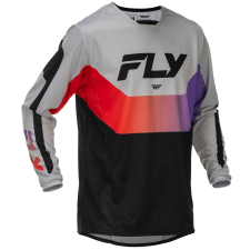 FLY RACING Kinetic USA motokrossz mez szürke-piros-lila-fekete motocross mez
