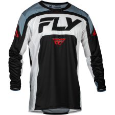 Fly RACING Lite Mez - Fekete/Fehér/Farmer Szürke motocross mez
