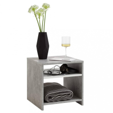 FMD betonszürke-fehér dohányzóasztal polccal bútor